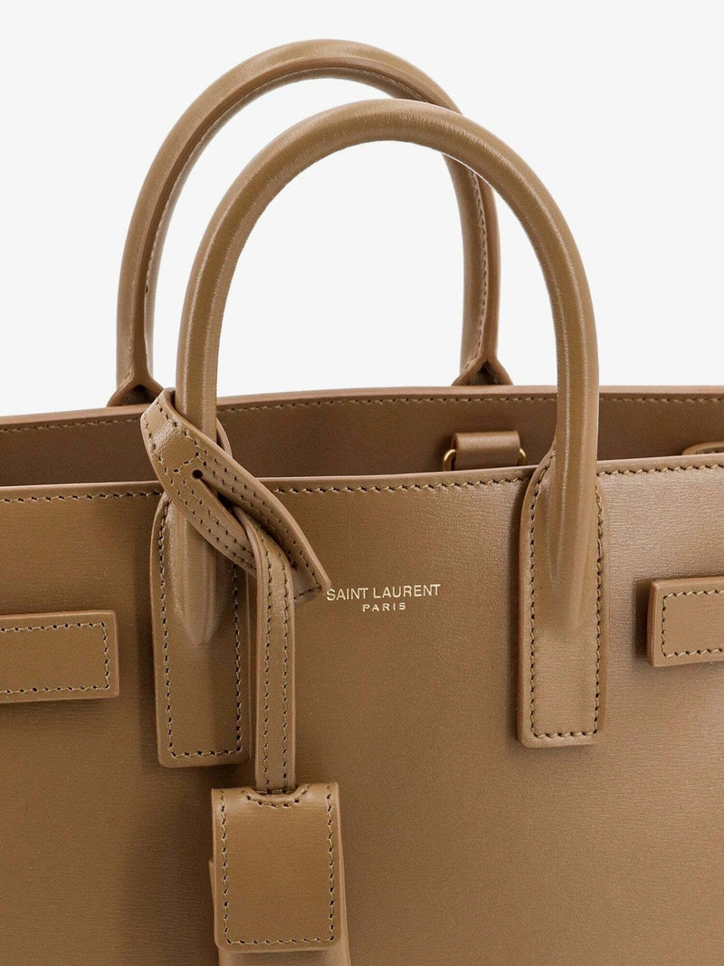 Saint Laurent Sac De Jour En cuir Beige Femme