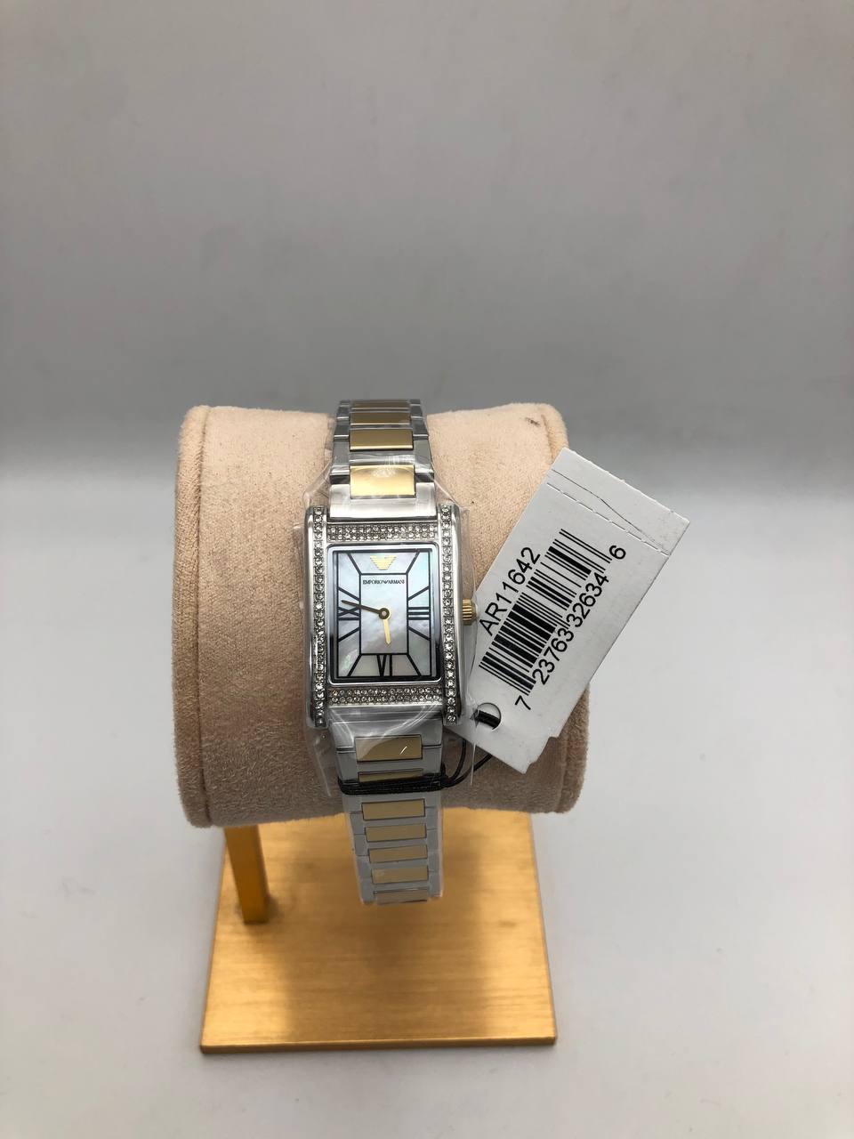 Armani Montre à deux aiguilles en acier inoxydable 2 tons