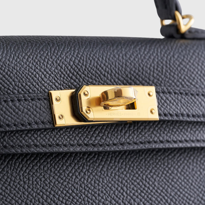 Hermès Kelly Mini Epsom Sellier Noir Or