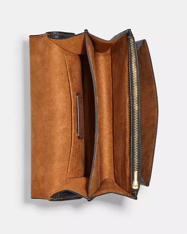 Co@ch Porté Croisé Klare En Toile Signature à Contraste De Couleur