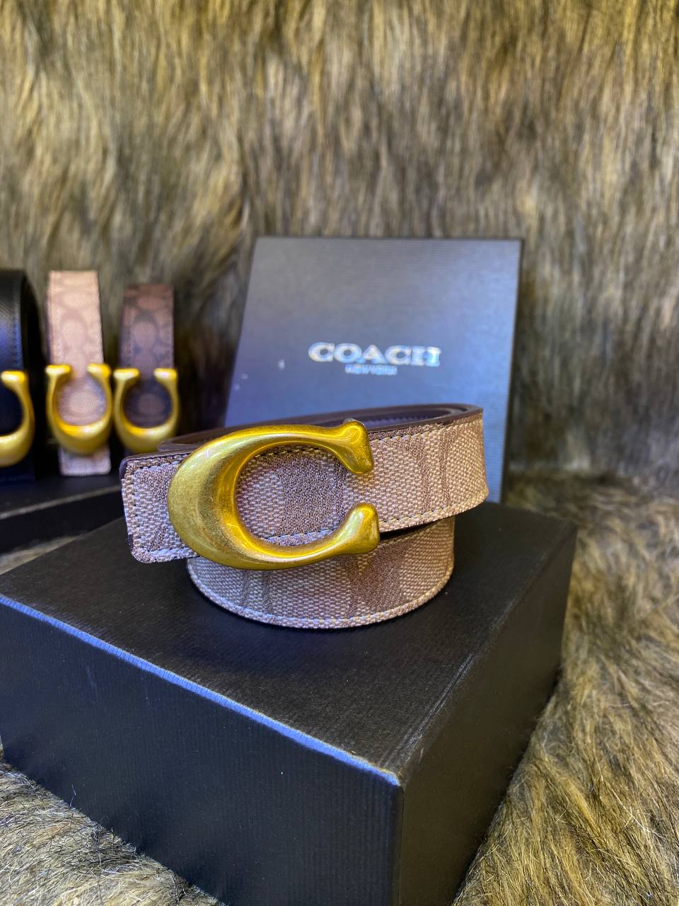 Ceinture Réversible Sculptée Signature En Toile Signature