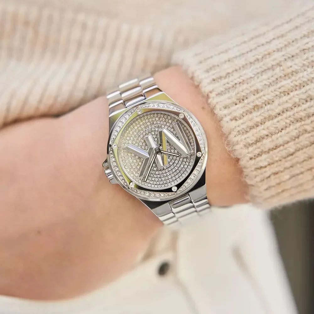 Michael Kors Montre Lennox argentée à logo et à pavé