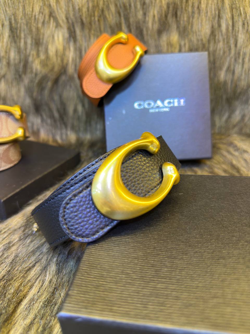 Co@ch Ceinture Réversible Sur Mesure à Boucle C Sculptée 32 Mm