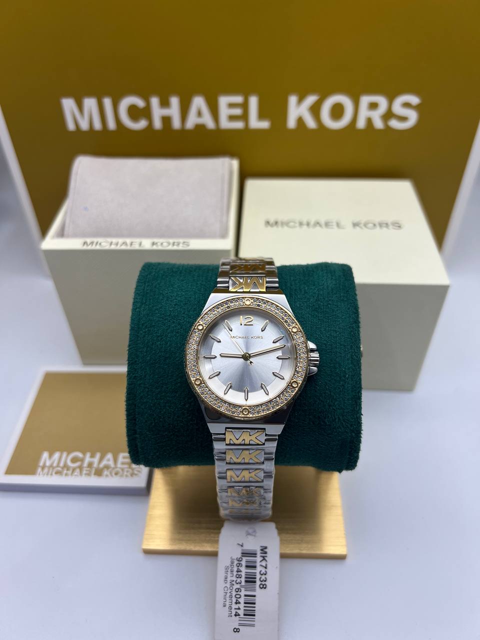 Montre Michael Kors Lennox bicolore avec logo et pavé de cristaux
