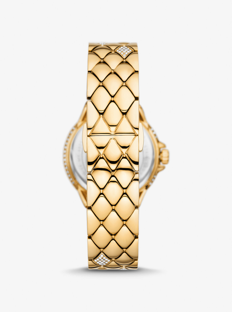 MK pour femme Mini montre Camille dorée avec pierres pavées, MK4801