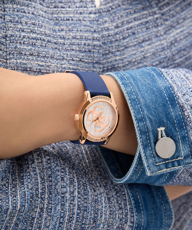 Montre analogique GUESS pour femme, bleu, or rose 36 mm