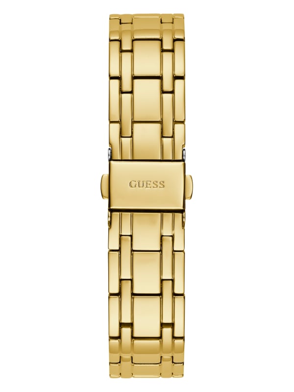 Guess Montre multifonctionnelle à découpe dorée