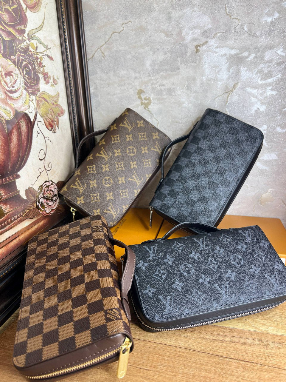 LV Zippy XL Portefeuille Damier Ebene Toile