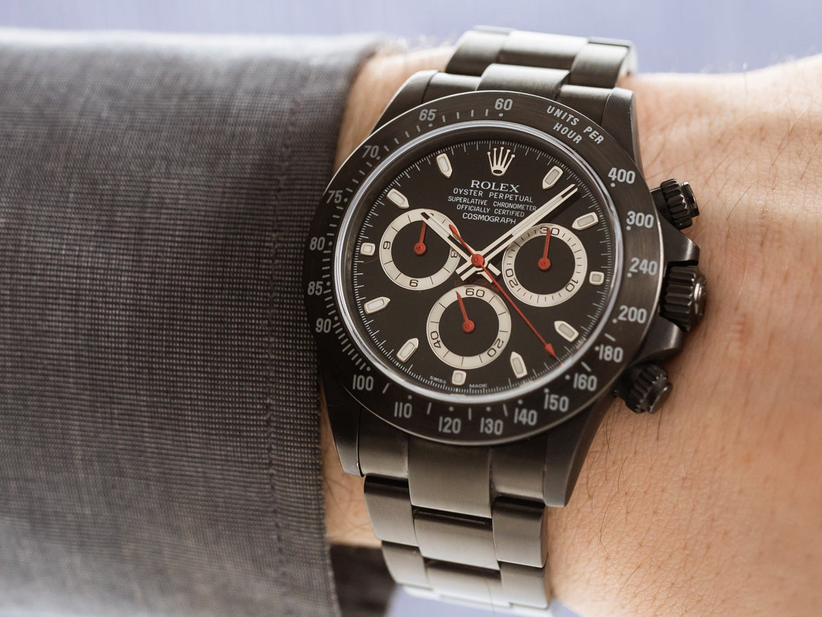 Rolex Cosmograph Daytona 40 mm, revêtement PVD (post-vente), cadran noir
