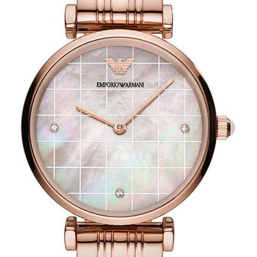 Emporio Armani AR11385 Two-Hand Rose Gold-Tone Stainless Steel Watch
