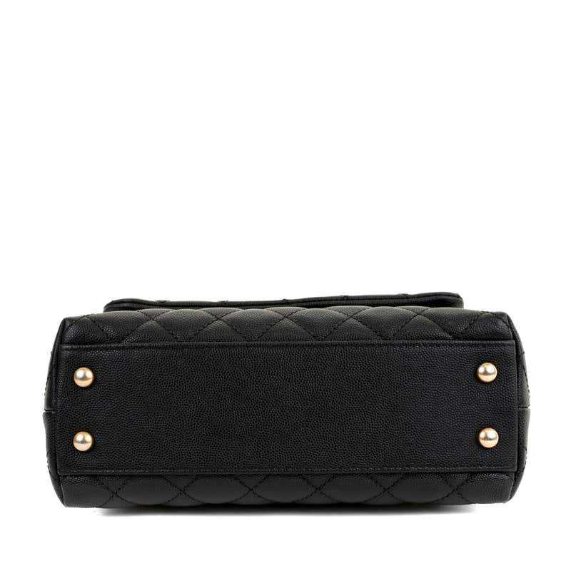 Coco Ch@nel - Petit sac à main à rabat en lézard caviar noir