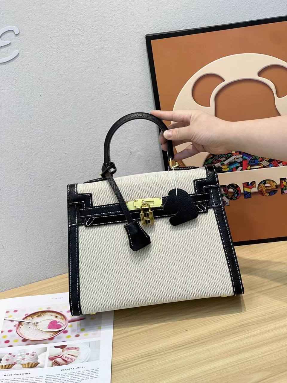 HRMS Sacs à main en toile noirs