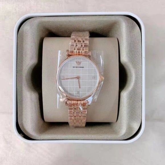 Emporio Armani AR11385 Two-Hand Rose Gold-Tone Stainless Steel Watch
