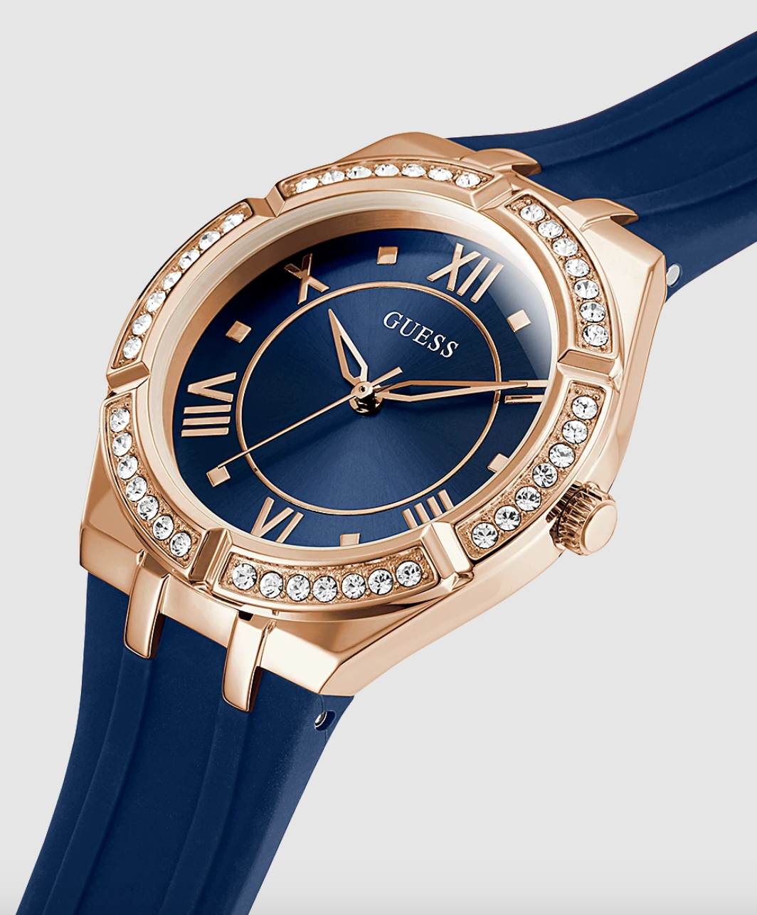 Guess Montre analogique en silicone bleu