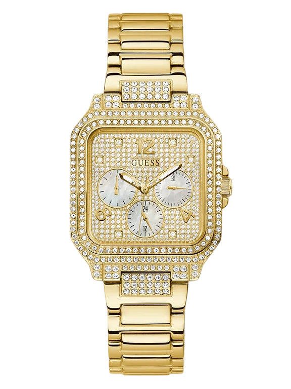 GÛESS Ladies Gold Tone Multi-function Watch