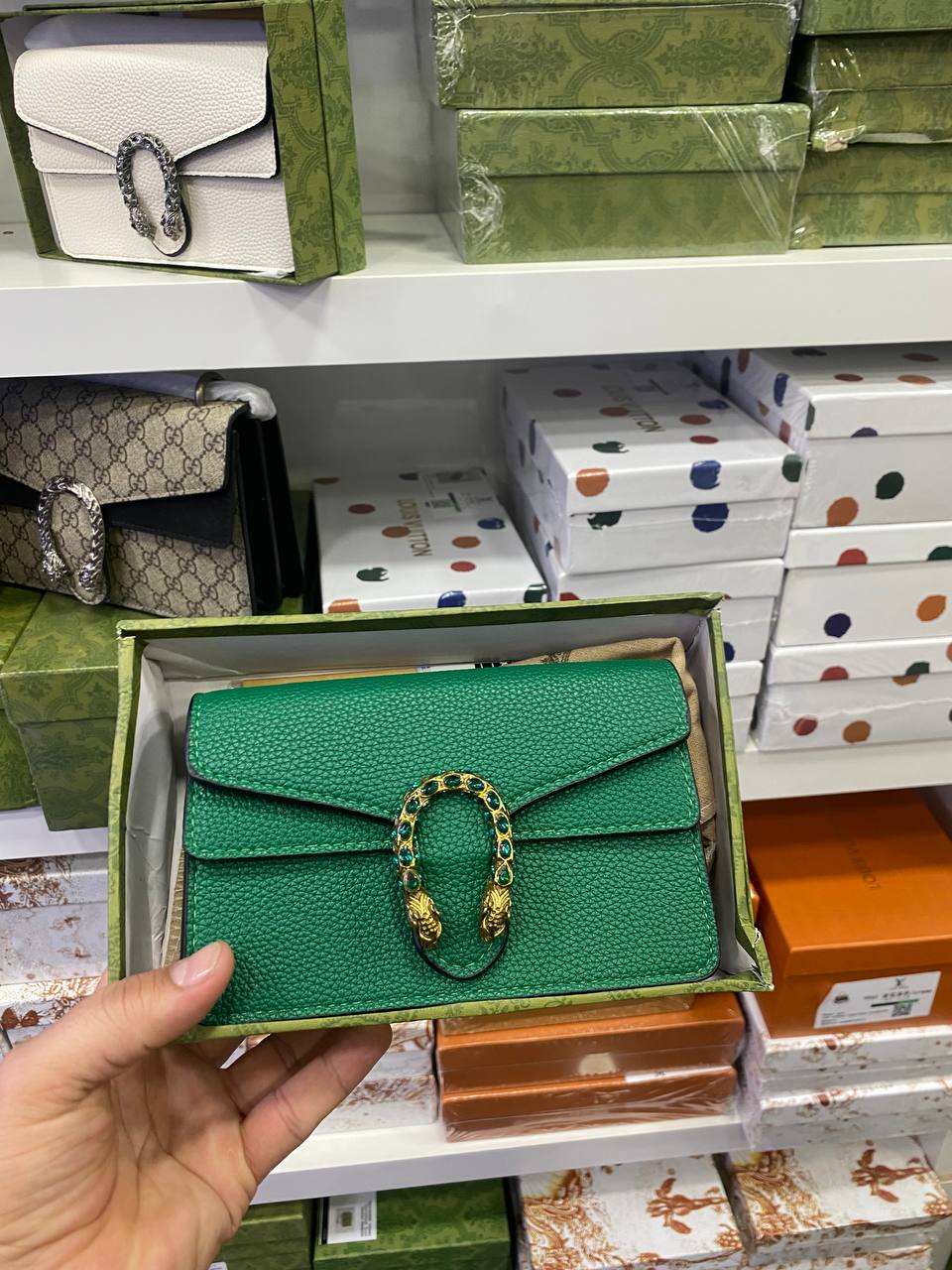 GG Sac à épaule GG Dionysus Vert
