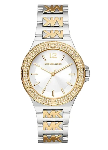 MK Lennox Pavé Two-Tone Logo Watch