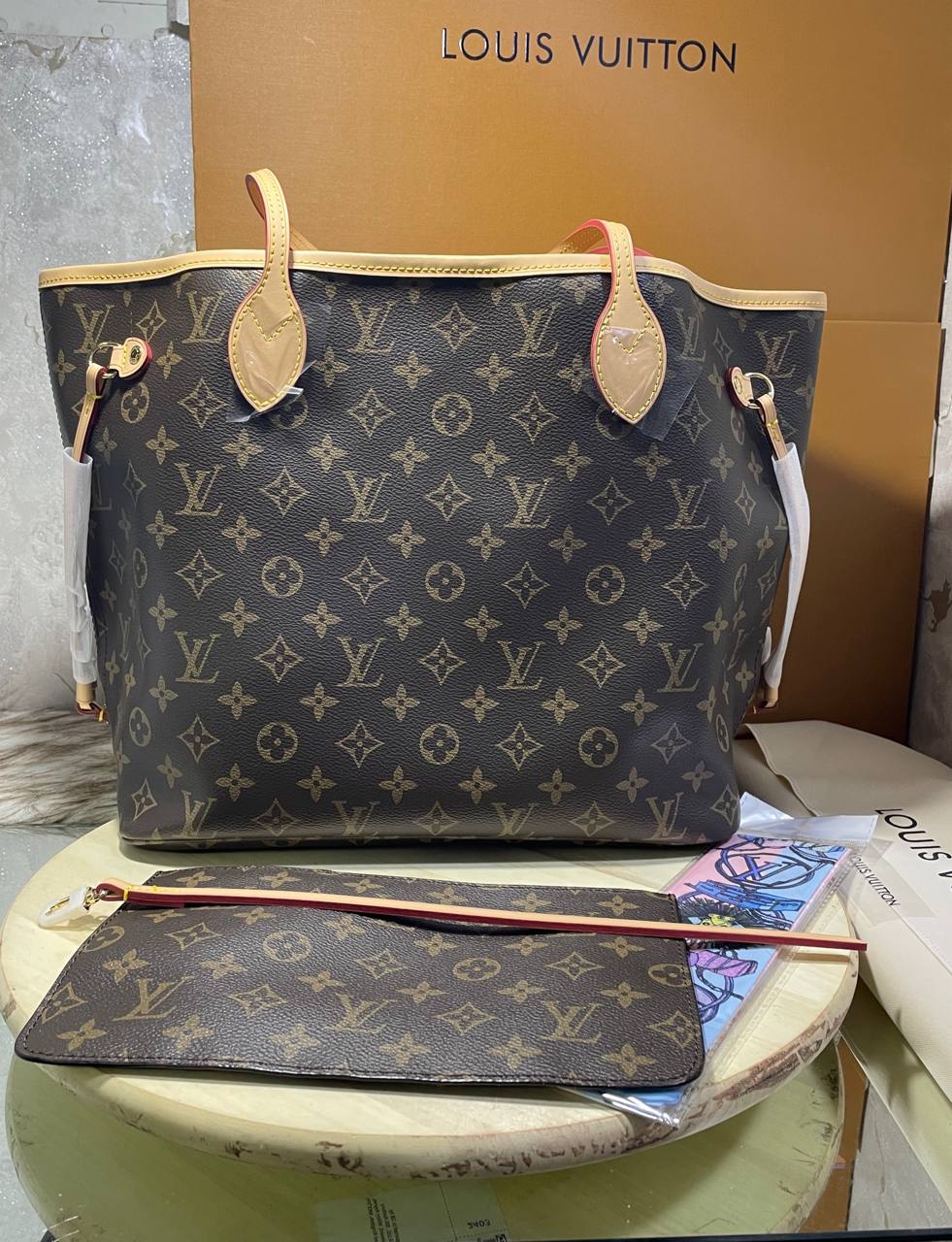 LV Sac Neverfull MM En cuir