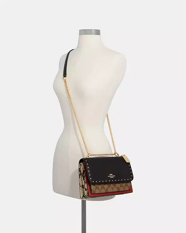 Co@ch Porté Croisé Klare En Toile Signature Avec Oeillets