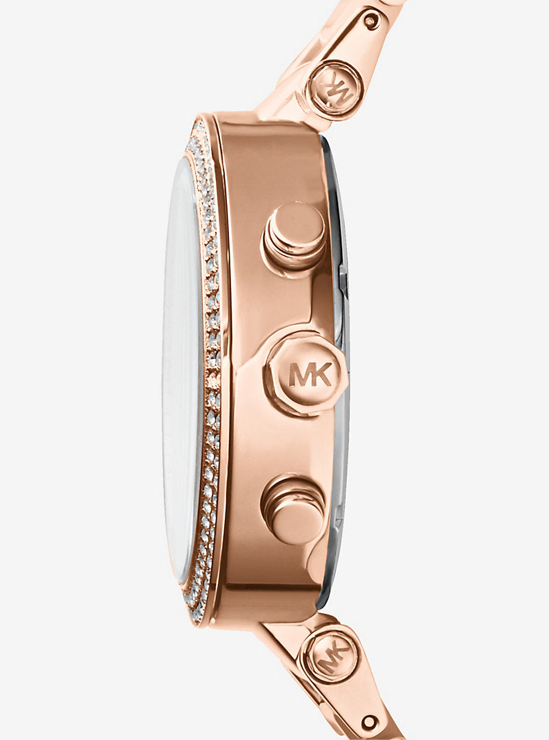 MK Montre Parker de ton or rose en acétate rose dragée