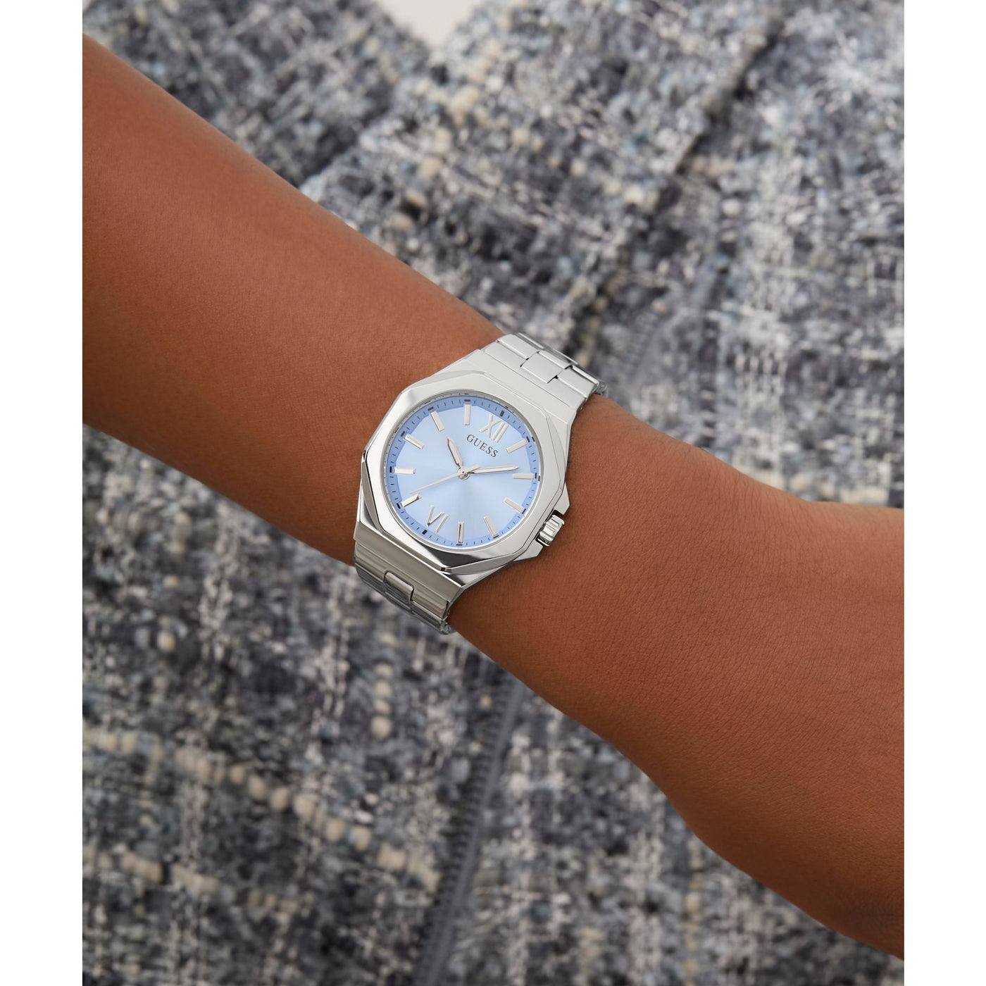 GUESS Ladies Silver Tone Analogue Watch GW0873L1
