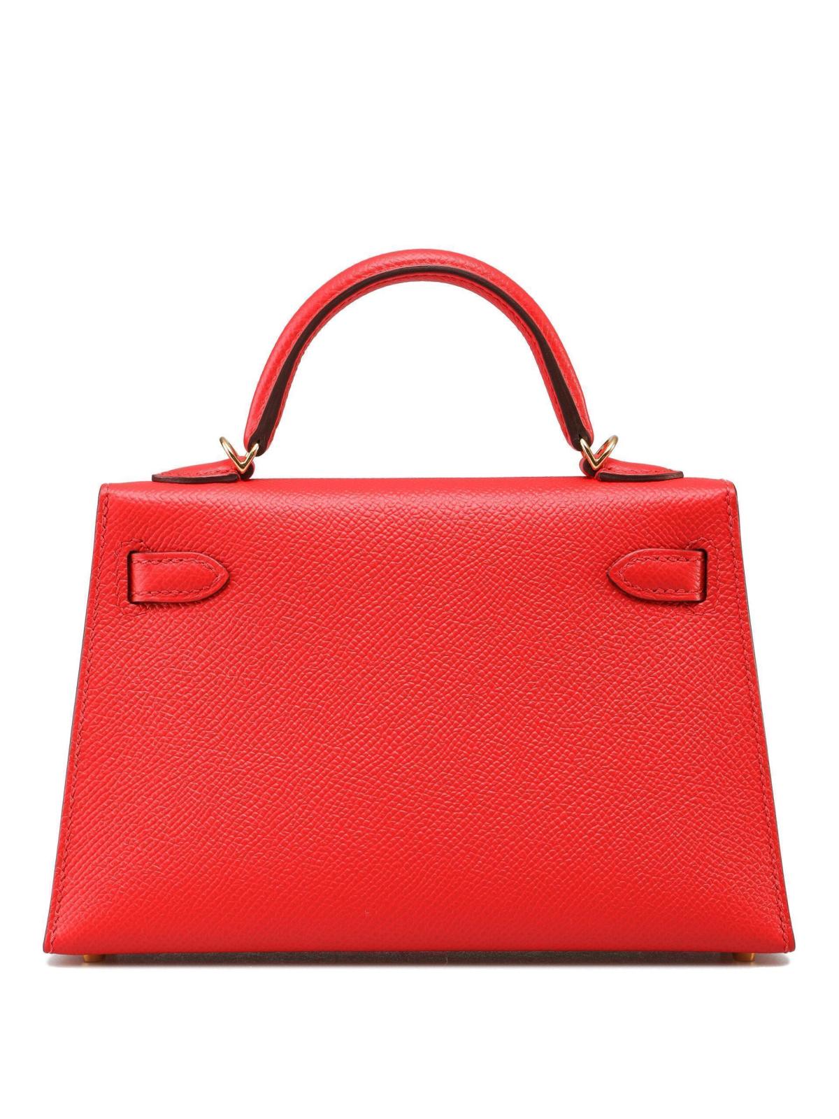 Hermès Mini Kelly 20 II Rouge De Coeur Veau Epsom