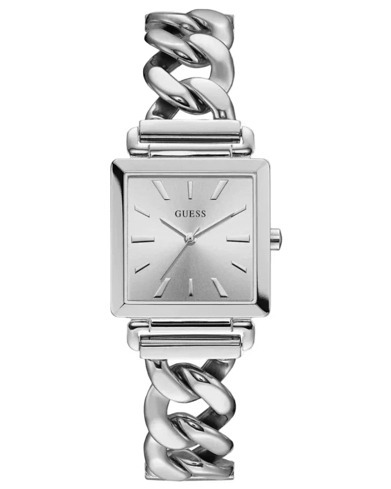 Montre Guess Vanity avec cadran argenté et bracelet en acier argenté pour femme - W1029L1