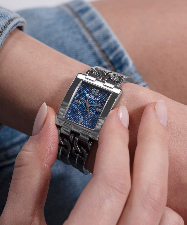 GUESS Ladies Silver Tone Analog Watch