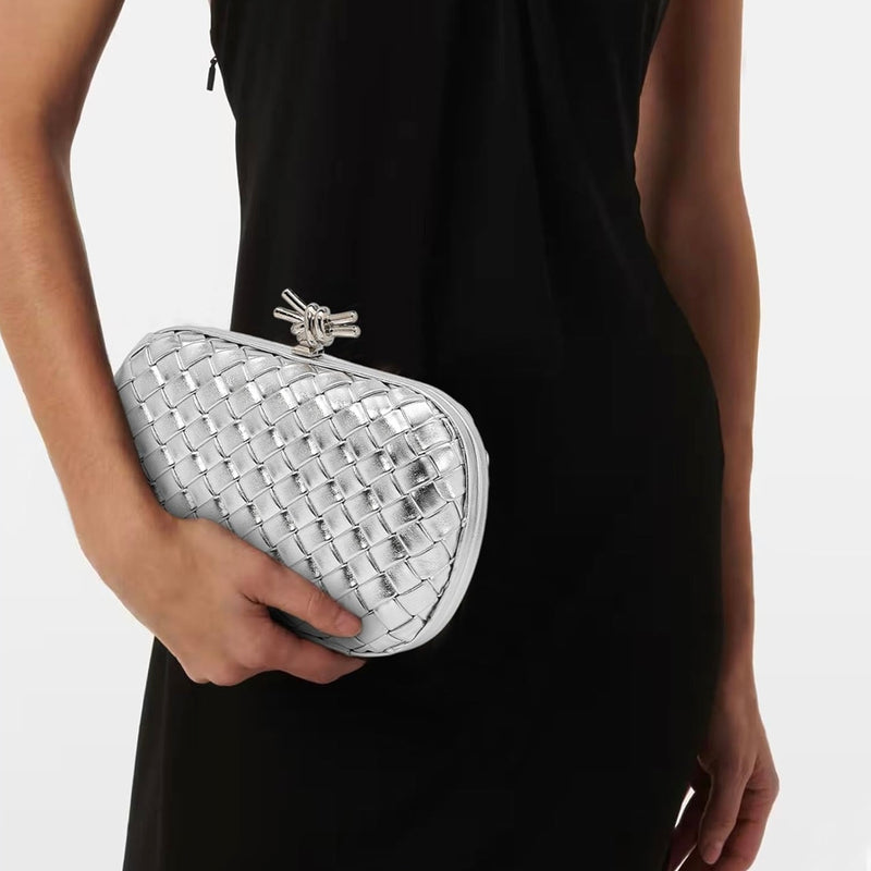 Bottega Veneta Pochette tressée Tinsley – Argent