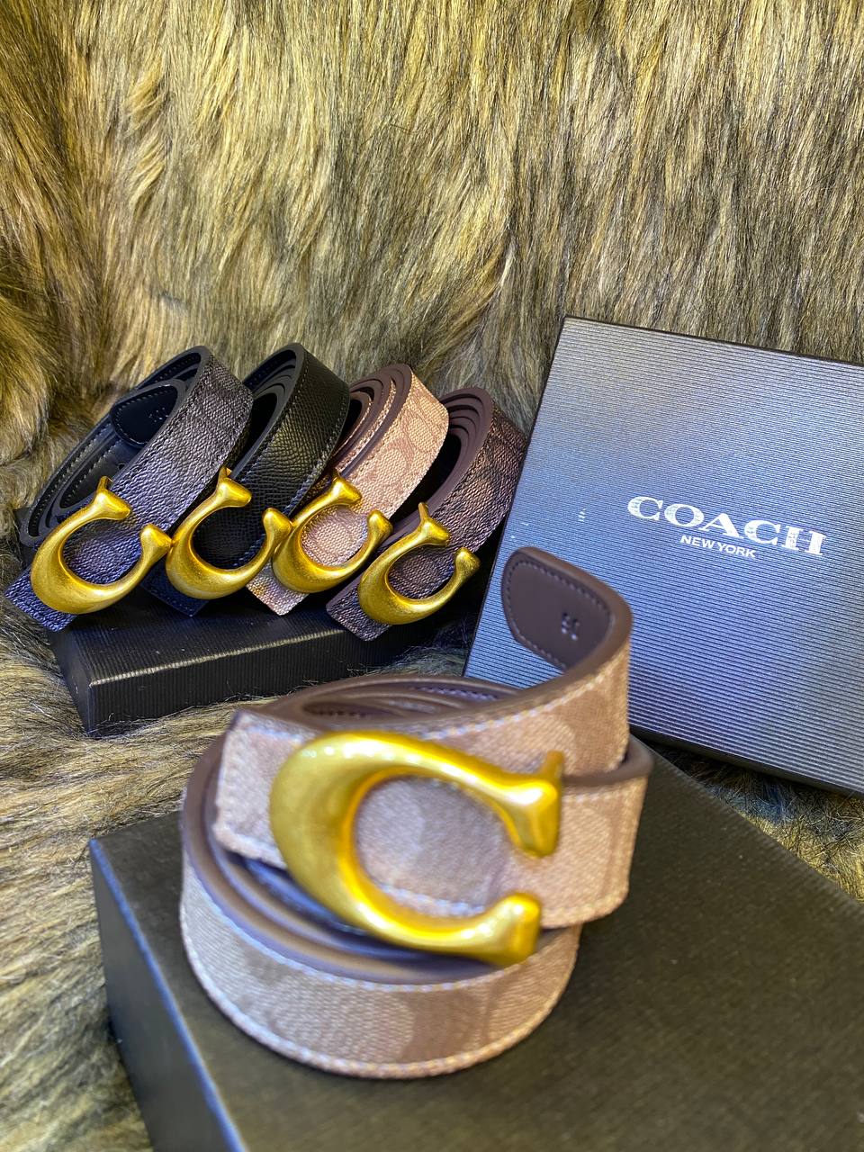 Ceinture Réversible Sculptée Signature En Toile Signature