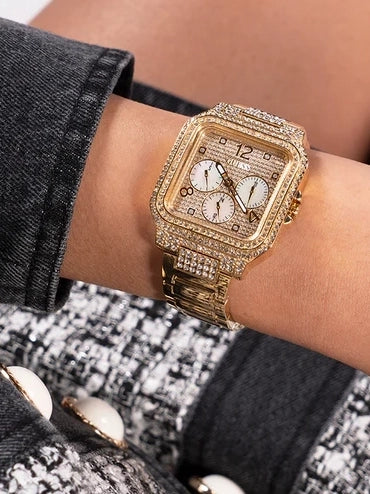 GÛESS Ladies Gold Tone Multi-function Watch