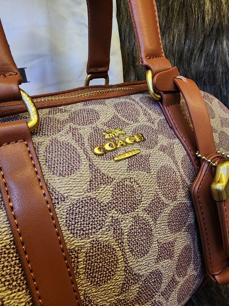 Co@ch Restored Ruby Satchel 25 In Signature Textile Jacquard