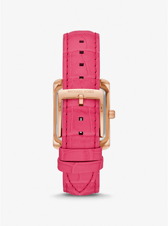 Michael Kors
Montre Emery de ton or rose à pavé et à bracelet en cuir gaufré à motif crocodile
