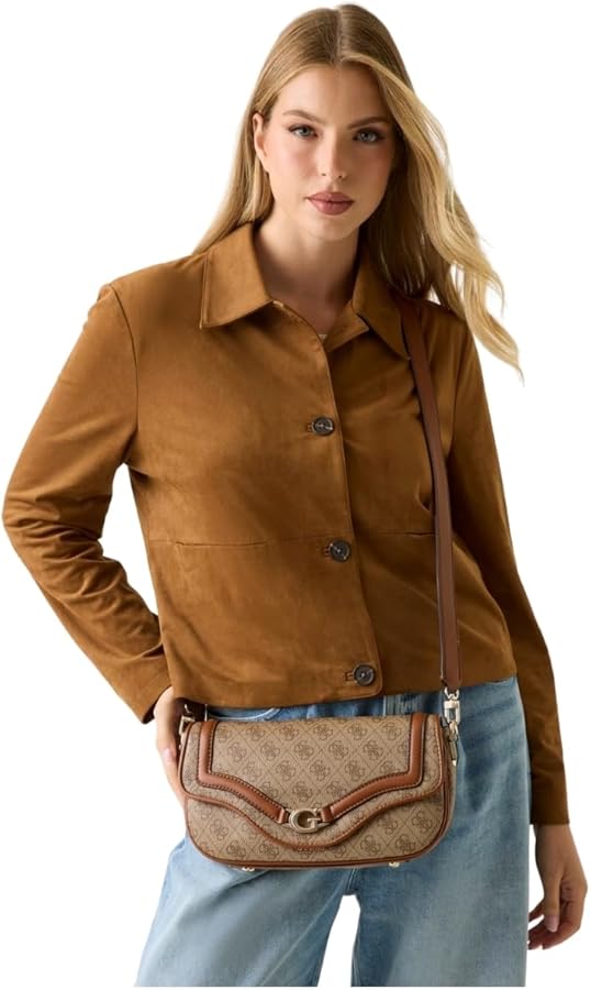 GÛESS DEA FLAP - Sac bandoulière - marron clair