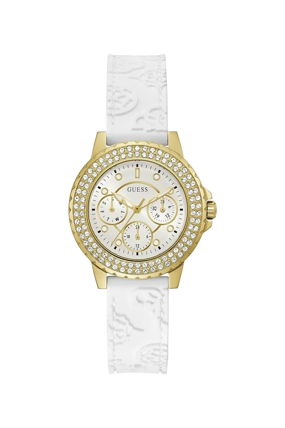 Guess Montre multifonction en silicone blanc