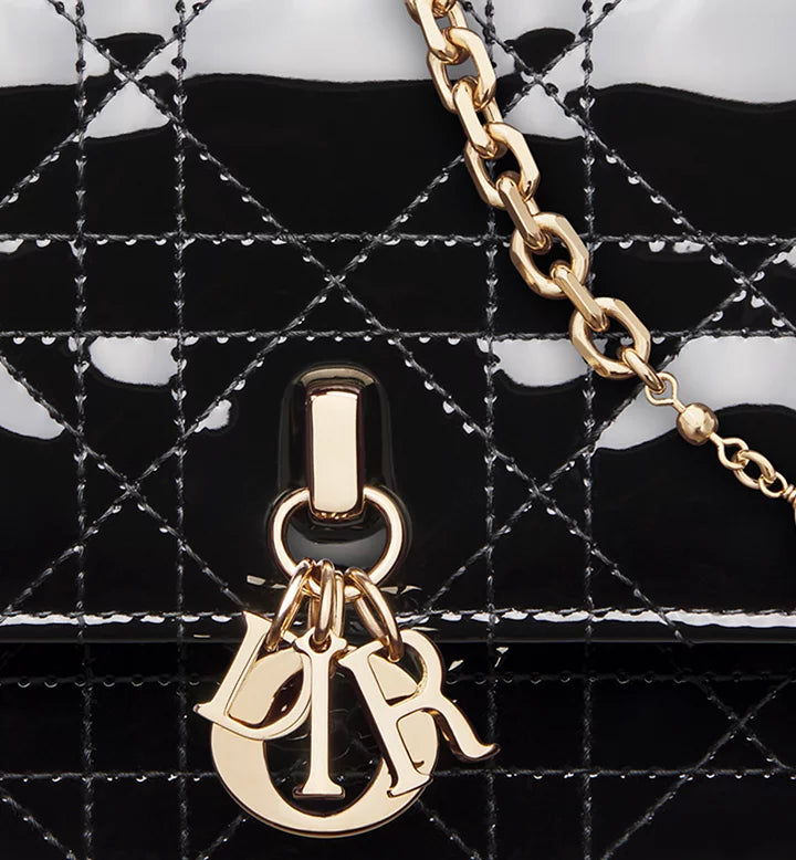 Mini sac My Diôr Cannage verni noir