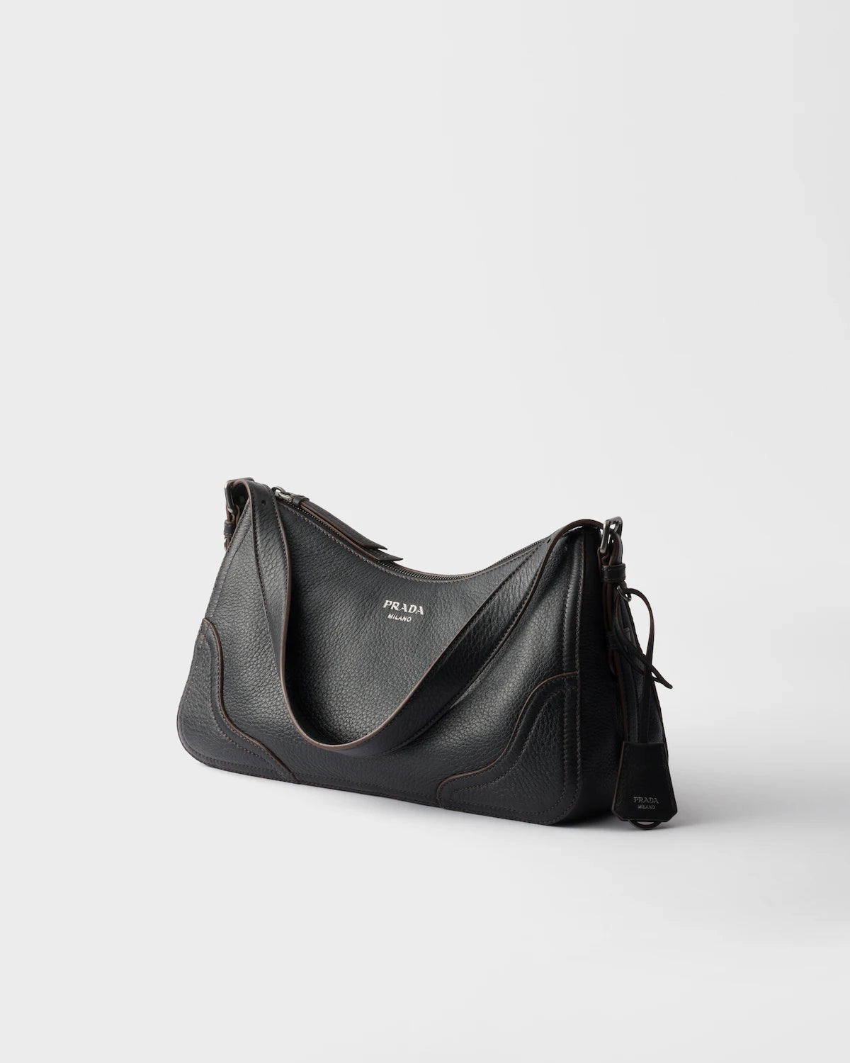 Grand sac porté épaule en cuir Prada Aimée