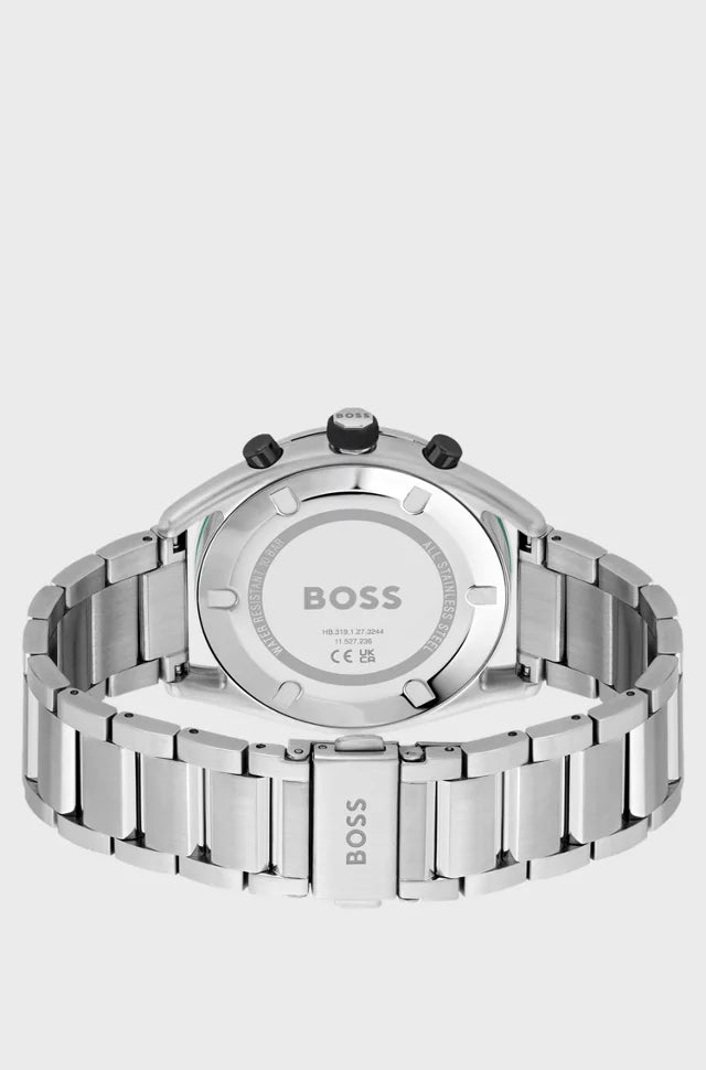 Bôss Montre chronographe avec sous-cadrans et bracelet à maillons