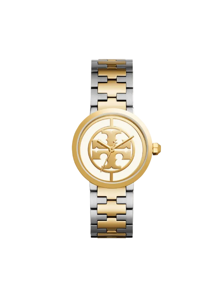 Montre Tory Burch Reva à bracelet en acier inoxydable bicolore
