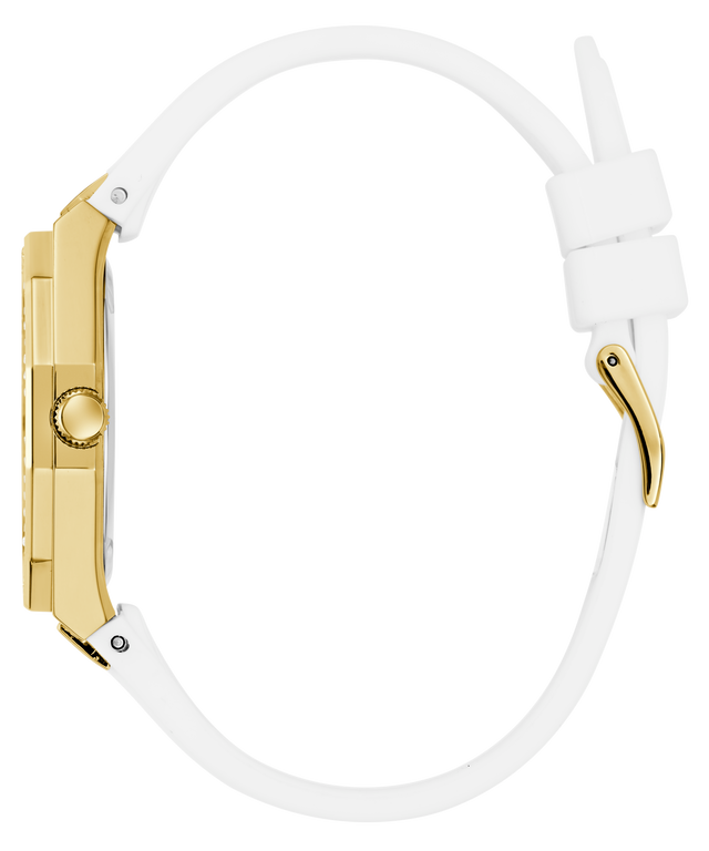 Montre analogique GUESS pour femme, couleur or blanc