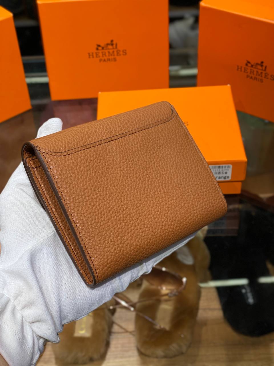 HRMS Portefeuille compact bi-fold Constance, Marron