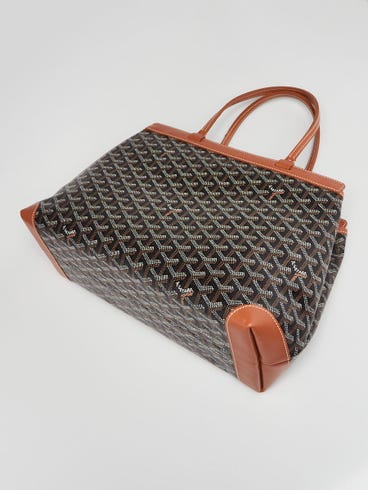 Goyard Sac cabas Bellechasse PM en toile enduite noire à motif chevron