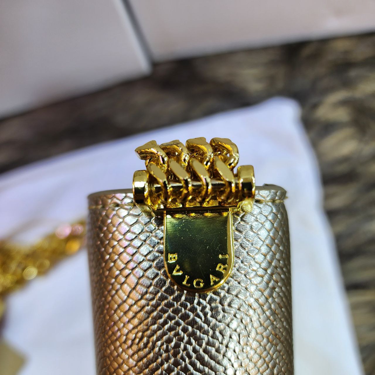 Bvlg@ri Sac bandoulière Serpenti exotique