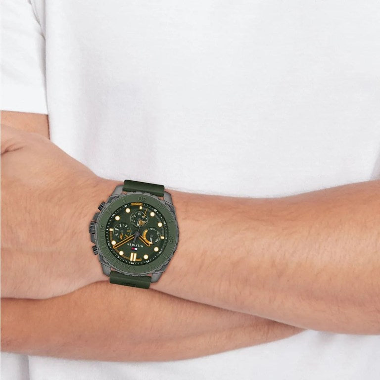 Montre Tômmy Hilfiger 1710688 Bracelet Silicone Vert pour homme