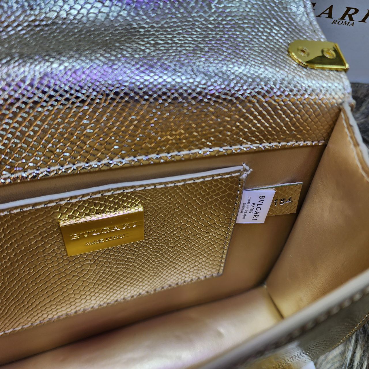 Bvlg@ri Sac bandoulière Serpenti exotique