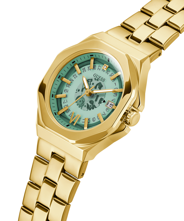 Montre GUESS pour femme, ton doré, avec date 34 mm