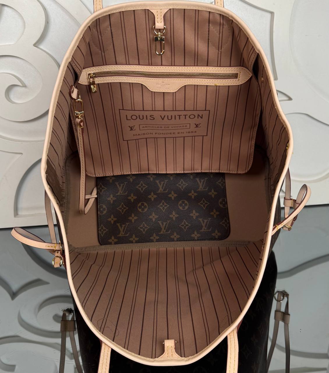 LV Sac Neverfull MM en cuir