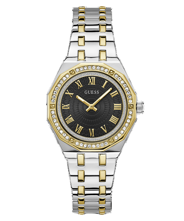 Montre Gûess pour femme GW0770L4, acier doré bicolore avec zircone