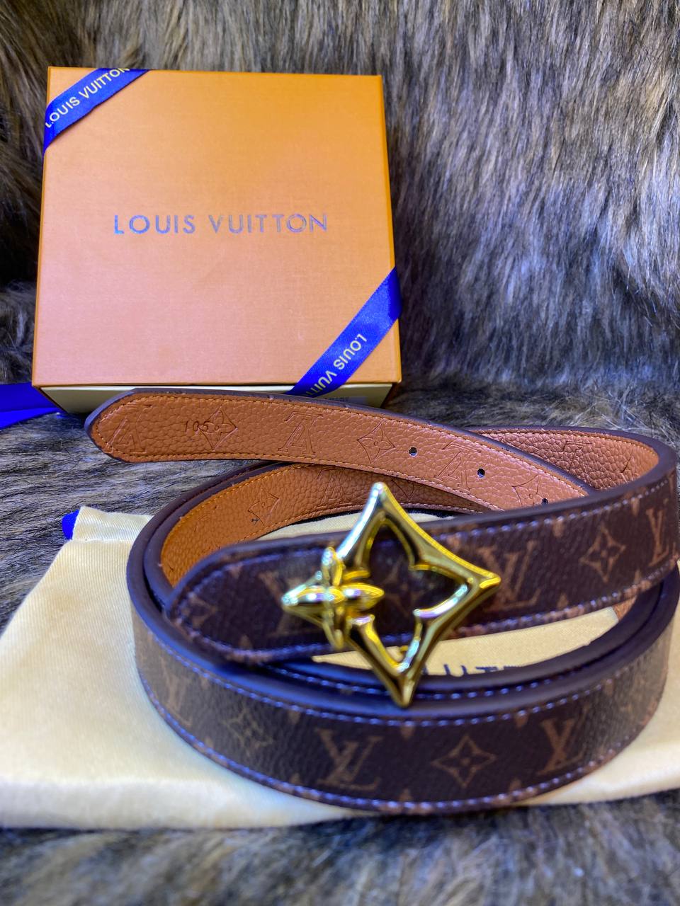 LV Flowergram 30mm Reversible Belt en cuir