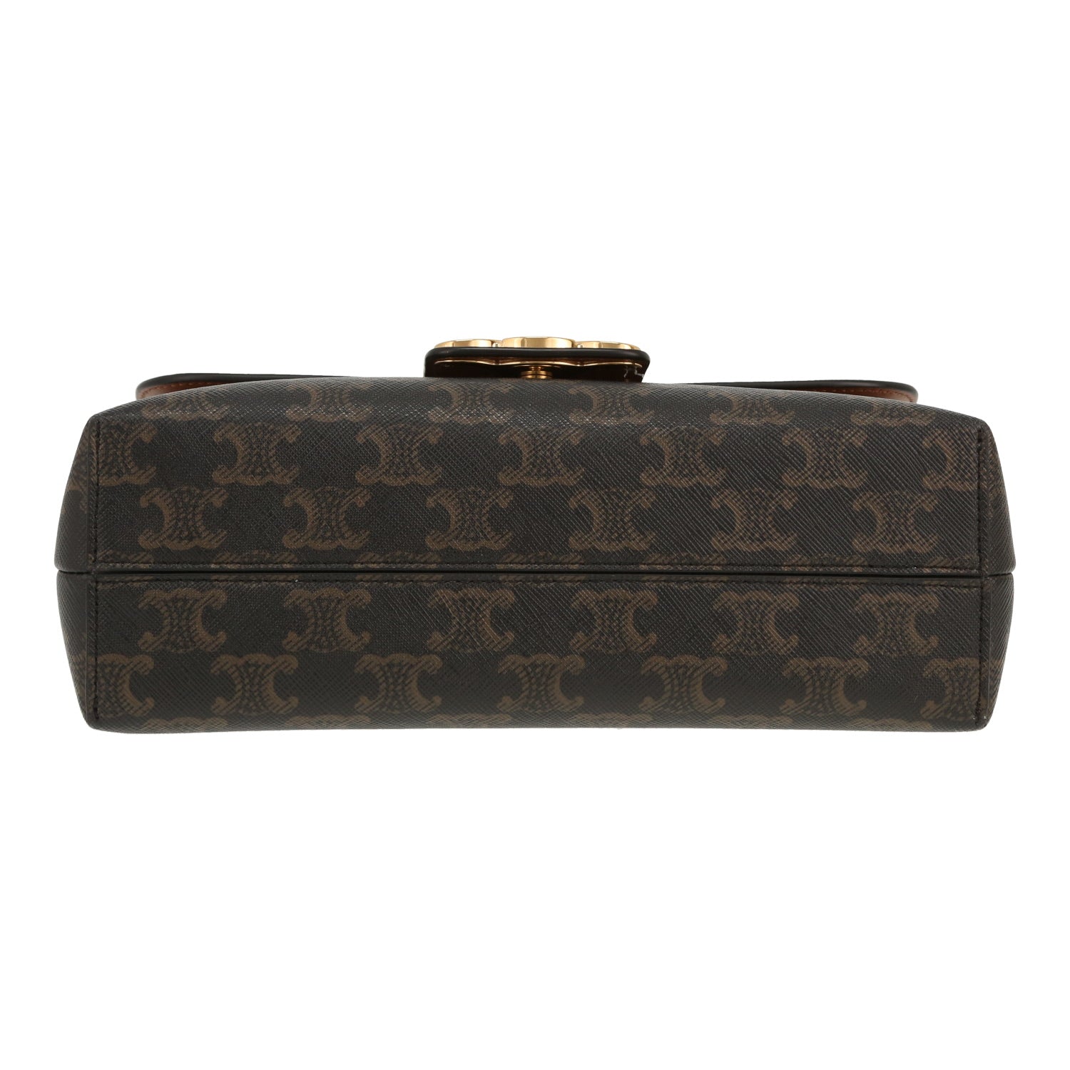 Sac bandoulière Celine Victoire Teen en toile Triomphe marron en cuir